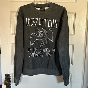 Led Zeppelin Unisex Grey Sweatshirt, Long Sleeves Size Small